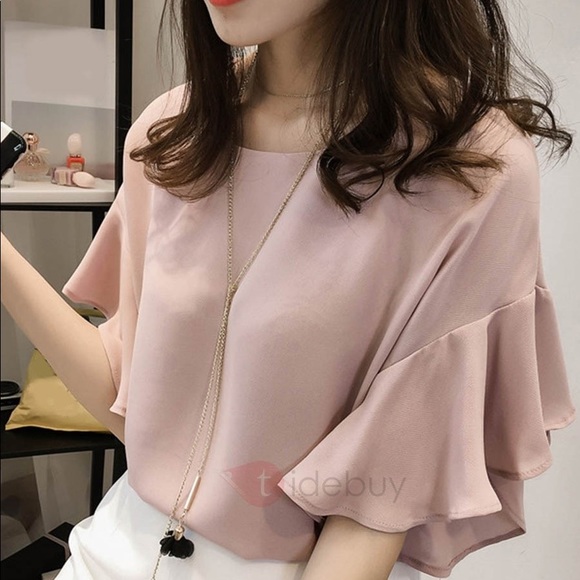 Pink Bell Sleeve Blouse - Picture 3 of 8